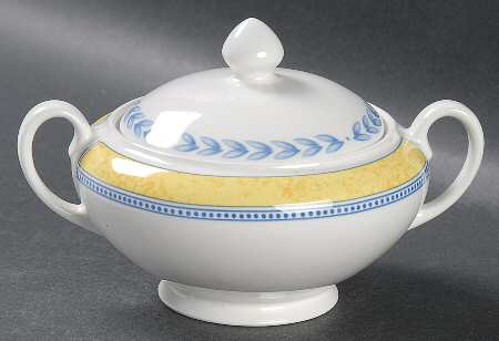 Jardiniere Yellow Sugar Bowl & Lid