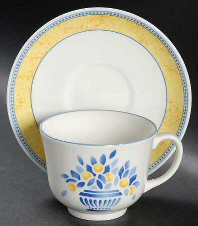 Jardiniere Yellow Flat Cup & Saucer Set