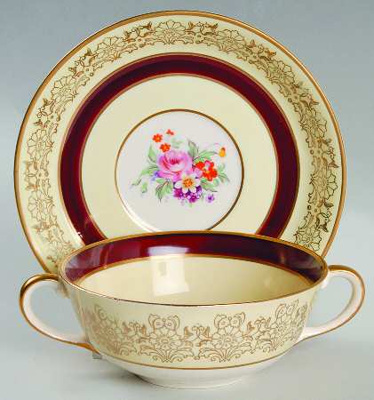 JB145 Flat Cream Soup Bowl & Saucer Set