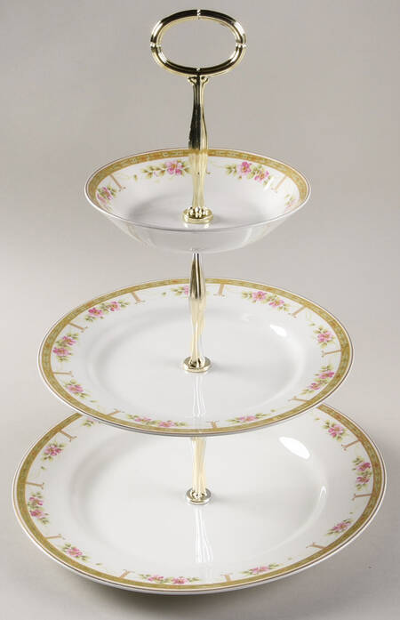 JB167 11 1/4"  2 Tier Footed Serving Tray (DP,SP,FR) HC