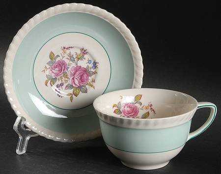 JB21 Aqua Flat Cup & Saucer Set