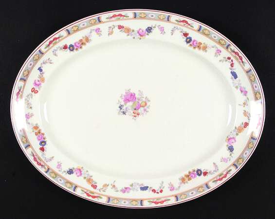 Arundale (Off White Background) 12" Oval Serving Platter