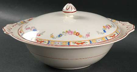Arundale (Off White Background) Round Covered Vegetable