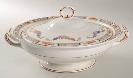 Arundale (Off White Background) Round Covered Vegetable