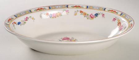 Arundale (Off White Background) 10" Oval Vegetable Bowl