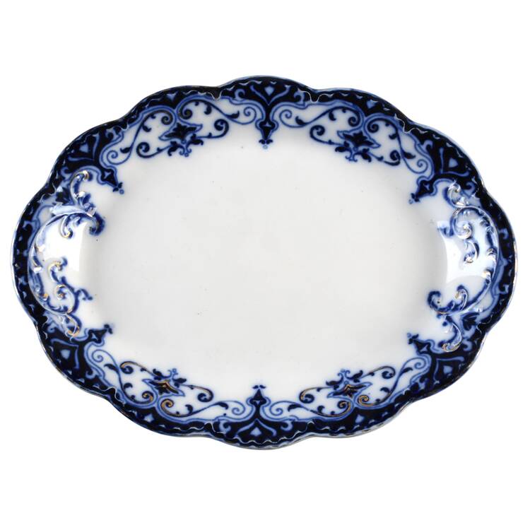 The Jewel (Flow Blue) 10" Oval Serving Platter