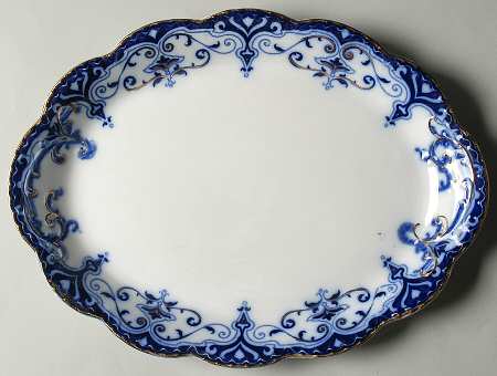 The Jewel (Flow Blue) 14" Oval Serving Platter