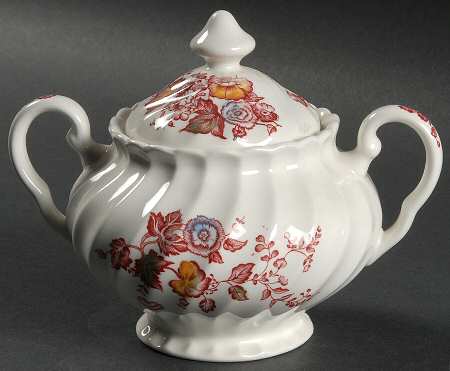 Jolie Pink Mulitcolor Sugar Bowl & Lid
