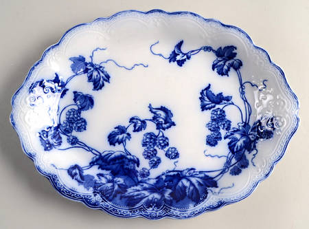 Kenworth (Flow Blue) 11" Oval Serving Platter