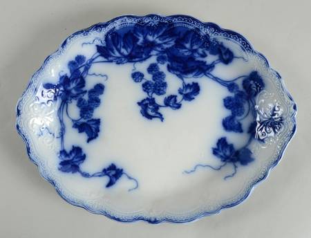 Kenworth (Flow Blue) 12" Oval Serving Platter