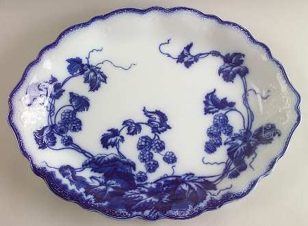 Kenworth (Flow Blue) 16" Oval Serving Platter