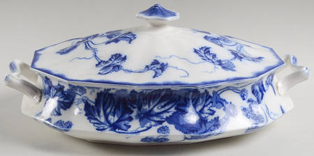 Kenworth (Flow Blue) Oval Covered Vegetable