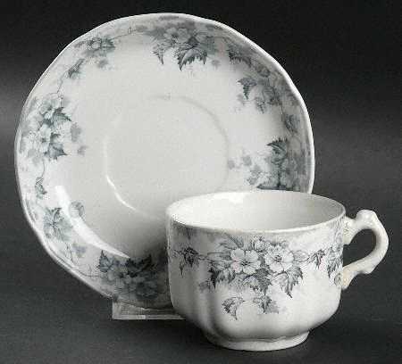 Leighton Blue Flat Cup & Saucer Set