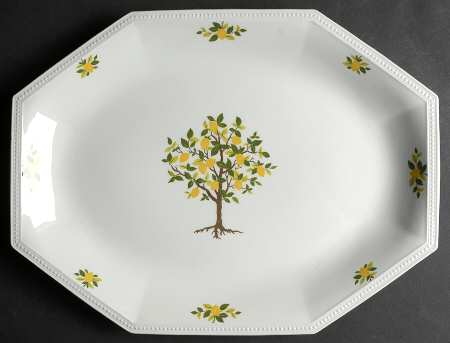 Lemon Tree (Heritage, Octagonal) 15" Oval Serving Platter