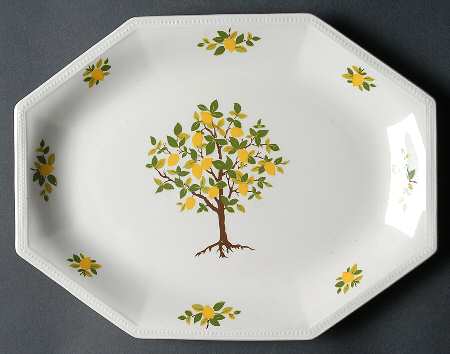 Lemon Tree (Heritage, Octagonal) 11" Oval Serving Platter