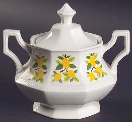 Lemon Tree (Heritage, Octagonal) Sugar Bowl & Lid