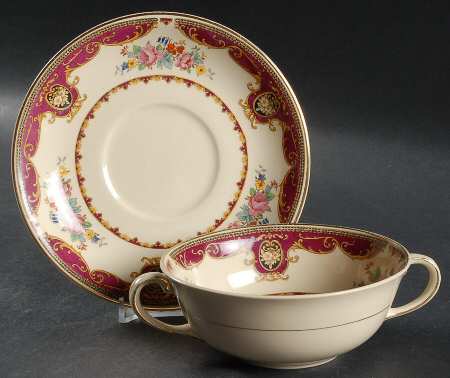 Lindsey Flat Cream Soup Bowl & Saucer Set