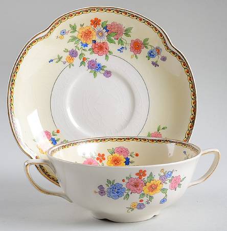 The Lombardy Flat Cream Soup Bowl & Saucer Set