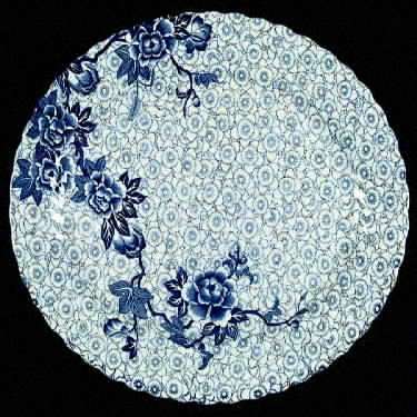 Lotus Blue 13" Oval Serving Platter