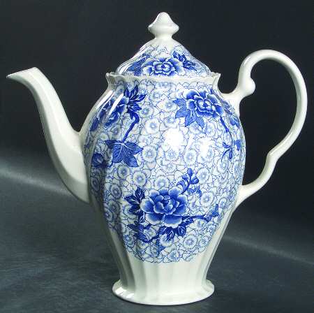 Lotus Blue Coffee Pot & Lid
