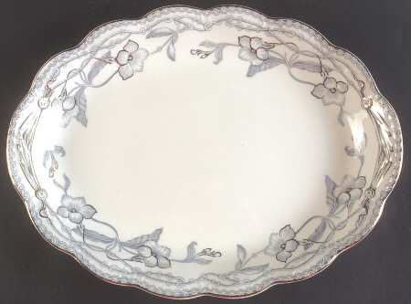 The Lothair (Blue, Gold Accents) 16" Oval Serving Platter