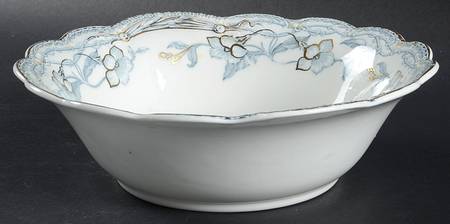 The Lothair (Blue, Gold Accents) 9" Round Vegetable Bowl