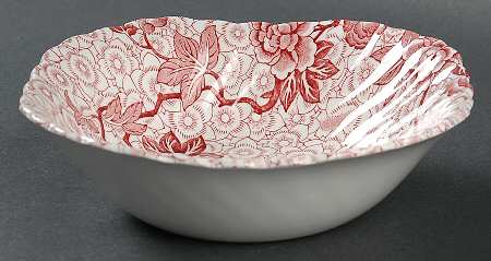 Lotus Red Pink Square Cereal Bowl