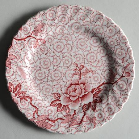 Lotus Red Pink Bread & Butter Plate