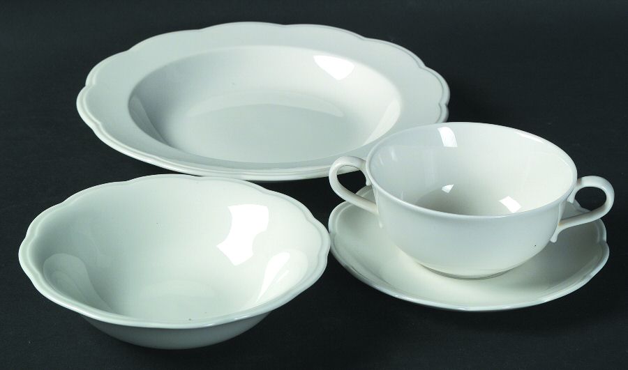 London White Flat Cream Soup Bowl & Saucer Set