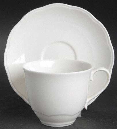 London White Flat Cup & Saucer Set