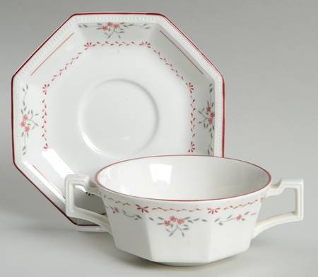 Madison (Heritage Octagonal) Flat Cream Soup Bowl & Saucer Set