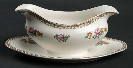 The Madras Gravy Boat with Attached Underplate