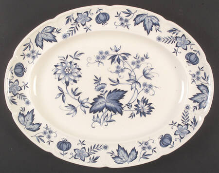 Malvern Blue 16" Oval Serving Platter