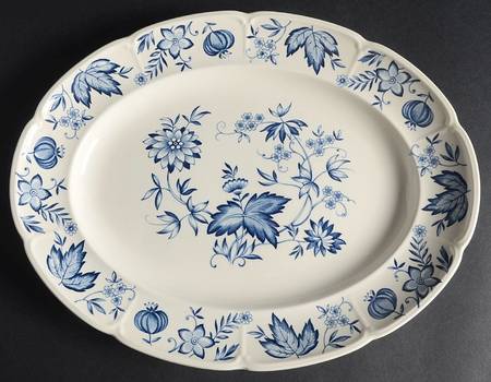 Malvern Blue 12" Oval Serving Platter