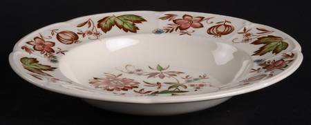 Malvern Brown Multicolor Rim Soup Bowl