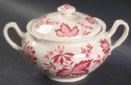 Malvern Red Sugar Bowl & Lid