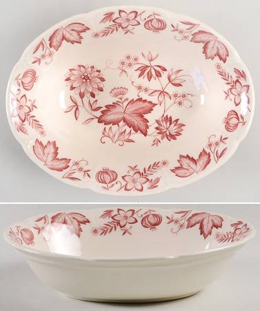 Malvern Red 9" Oval Vegetable Bowl