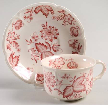 Malvern Red Flat Cup & Saucer Set