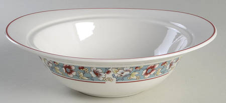 Malvern (Blue Rim) Round Vegetable No Lid