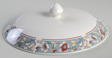 Malvern (Blue Rim) Lid for Round Vegetable