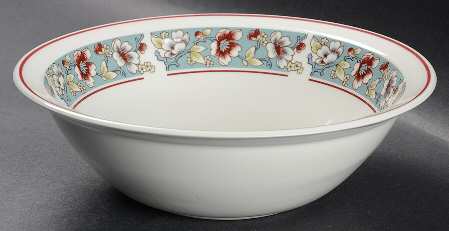 Malvern (Blue Rim) 8" Round Vegetable Bowl
