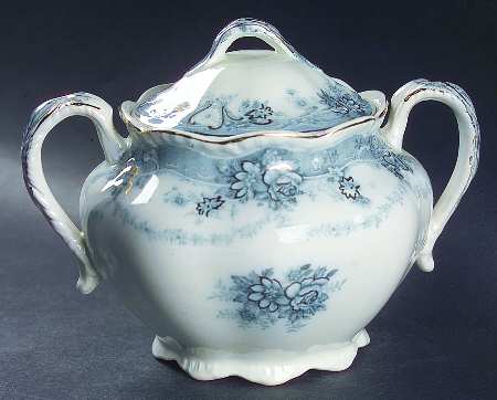 Marlboro Blue Gray (Gold Trim) Sugar Bowl & Lid