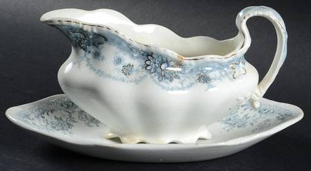 Marlboro Blue Gray (Gold Trim) Gravy Boat & Underplate/Relish
