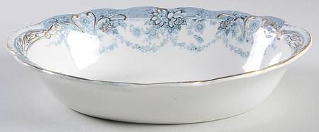 Marlboro Blue Gray (Gold Trim) 8" Oval Vegetable Bowl