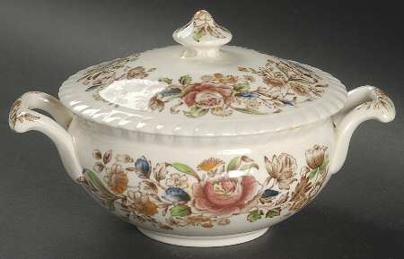Margaret Rose Brown Multi Sugar Bowl & Lid