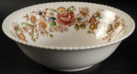 Margaret Rose Brown Multi 8" Round Vegetable Bowl