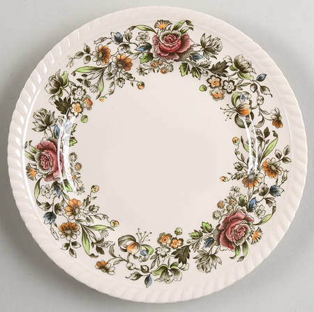 Margaret Rose Green Multicolor Salad Plate