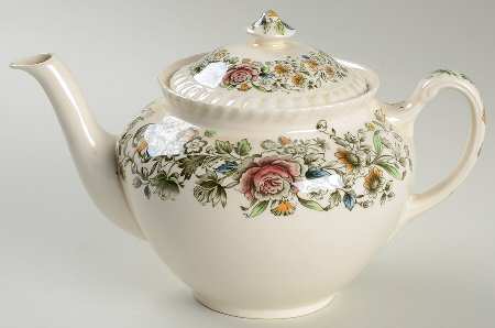 Margaret Rose Green Multicolor Teapot & Lid
