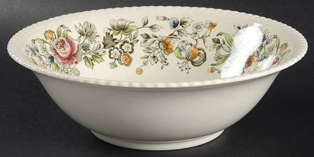 Margaret Rose Green Multicolor 9" Round Vegetable Bowl