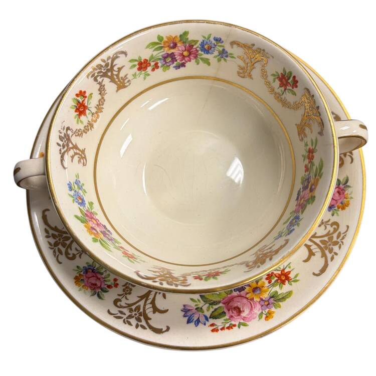 Marlborough Flat Cream Soup Bowl & Saucer Set